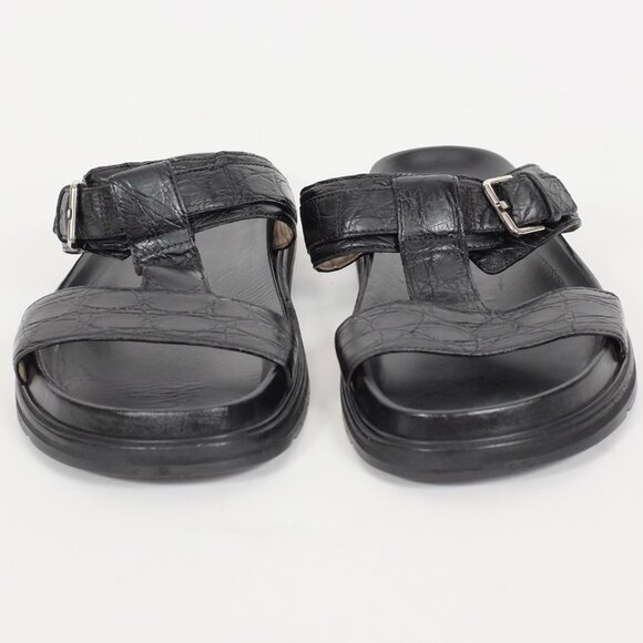 Dior Homme sandals shoes 43 US 10  black alligator crocodile CD buckle slides - Picture 6 of 11